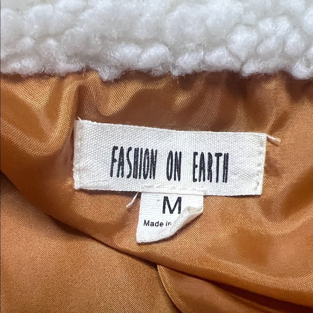 EUC Cozy White and Brown Teddy Jacket - Picture 11 of 11